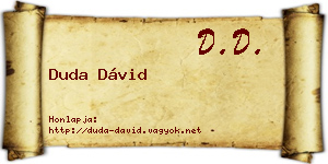 Duda Dávid névjegykártya